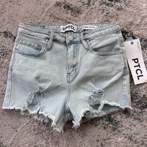 PTCL distressed denim shorts